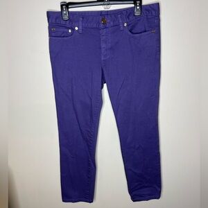 Tory Burch Purple Jeans Women 29 Crop Alexa Cropped Preppy